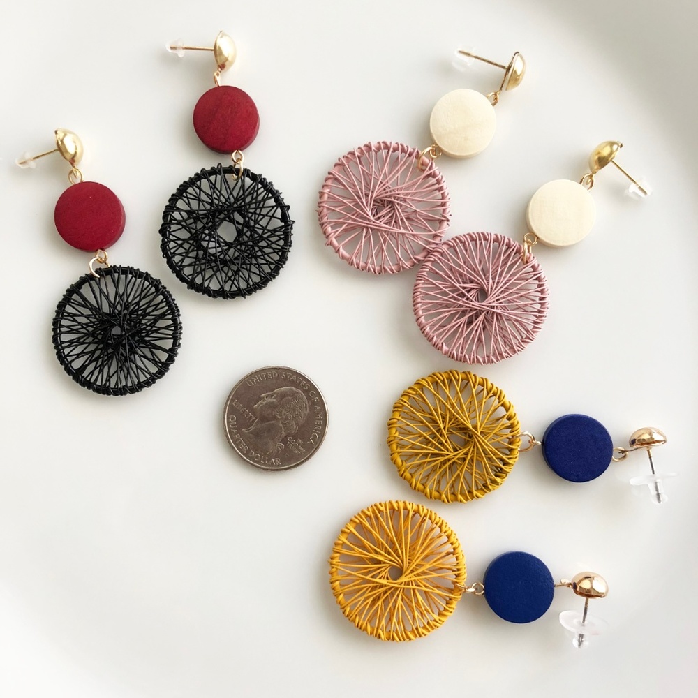 NEW "Fuji" Dreamcatcher Wooden Earrings - Picture 4 of 5